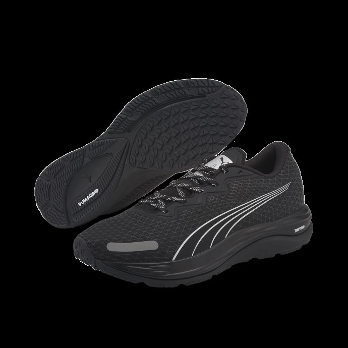 Chaussures De Course Speed Nitro 2 Gore-tex Hommes Puma Canada Noir-argent Métallisé