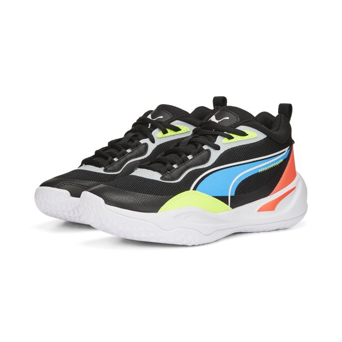 Puma Canada Playmaker Pro Chaussures De Basketball Jeunesse Jet Black-lime Squeeze
