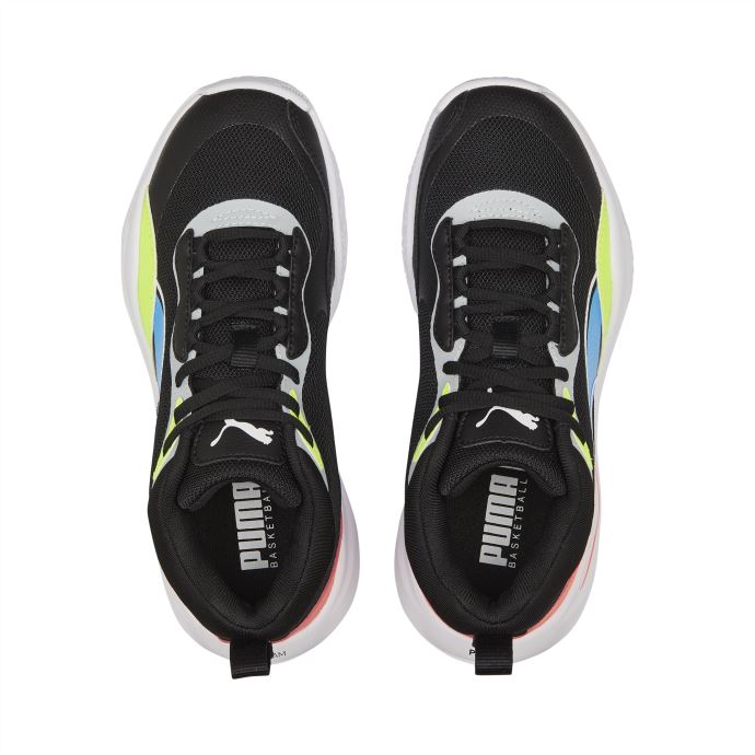 Puma Canada Playmaker Pro Chaussures De Basketball Jeunesse Jet Black-lime Squeeze
