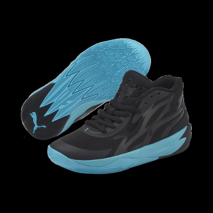Puma Canada Noir-bleu Atoll Mb.02 Chaussures De Basket Jeunesse