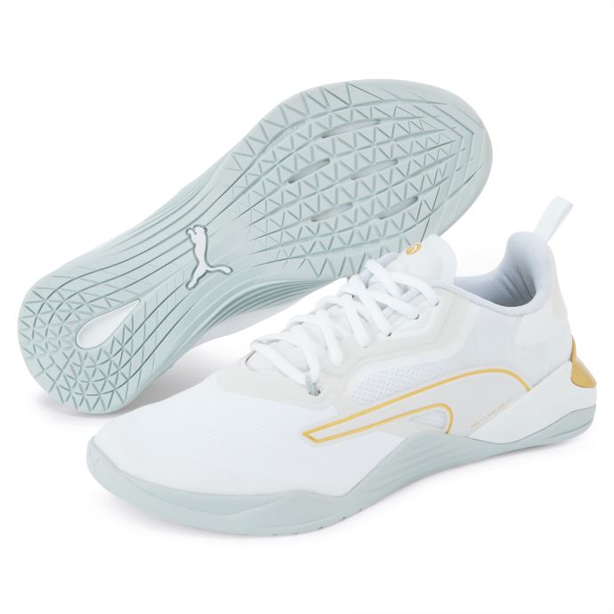 Puma Canada Blanc-platine Gris-team Gold Fuse 2.0 X Wit Chaussures D'entraînement