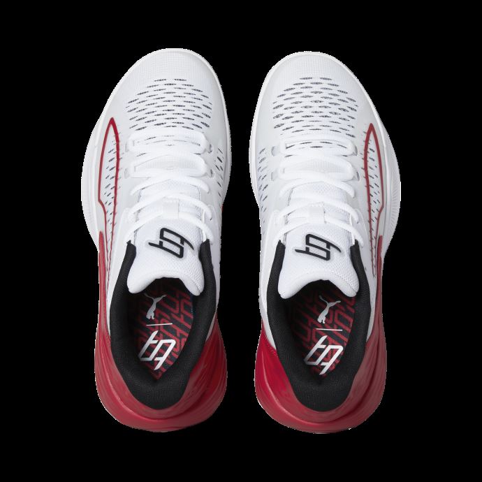 Baskets De Basketball Puma Canada Stewie 1 Team Blanc-tango Rouge Pour Femme
