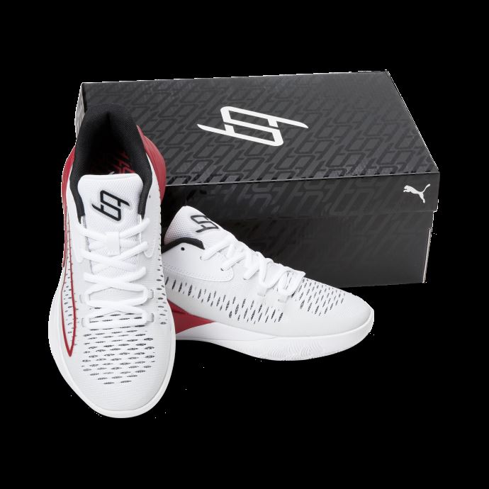 Baskets De Basketball Puma Canada Stewie 1 Team Blanc-tango Rouge Pour Femme
