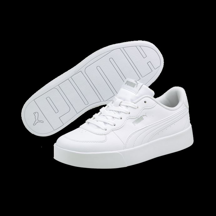 Baskets Femme Skye Clean Puma Canada Blanc-blanc-argent
