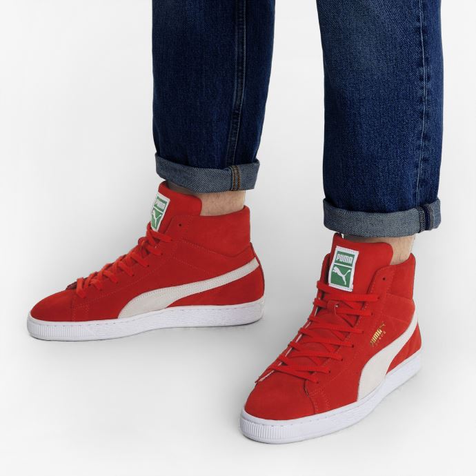Baskets Puma Canada High Risk En Daim Rouge-blanc Mid Xxi