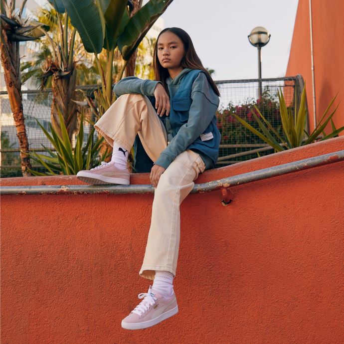 Baskets Classic Xxi En Daim Big Kids Pink Lady-white Puma Canada
