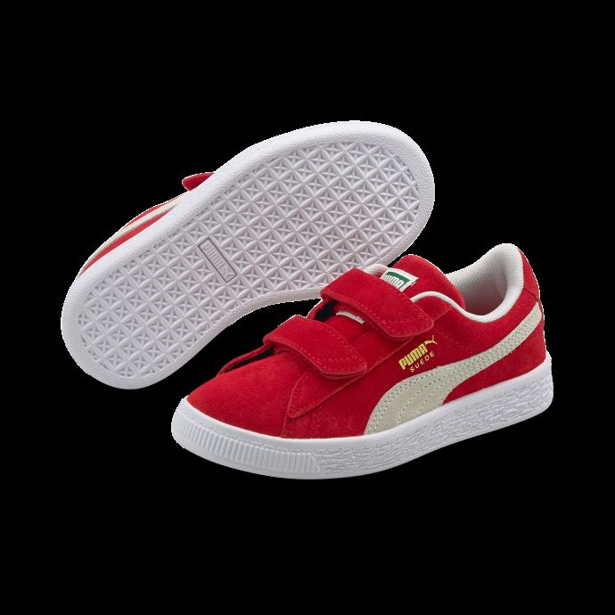 Baskets Enfant Puma Canada Classic Xxi En Daim Rouge Et Blanc à Haut Risque