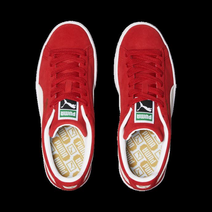 Baskets Puma Canada En Daim Classic Xxi Rouges Et Blanches à Haut Risque Pour Femmes
