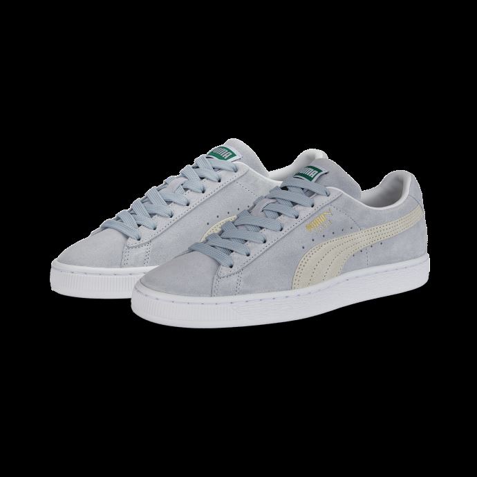 Baskets Puma Canada Classic Xxi En Daim Gris Platine-blanc Immaculé Pour Femmes