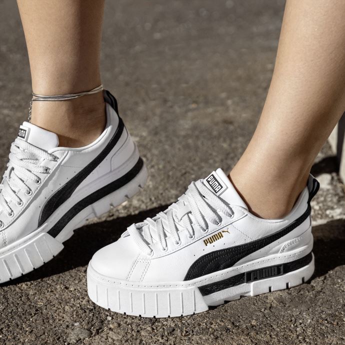 Baskets Puma Canada Mayze Lth Pour Femmes Blanc-noir
