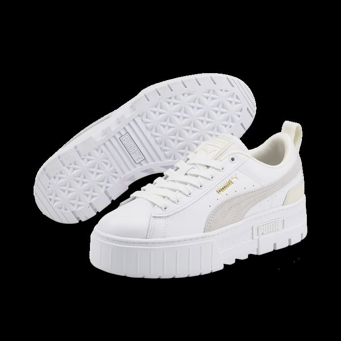 Baskets Puma Canada Mayze Lth Blanches Nimbus Cloud-team Gold Pour Femmes