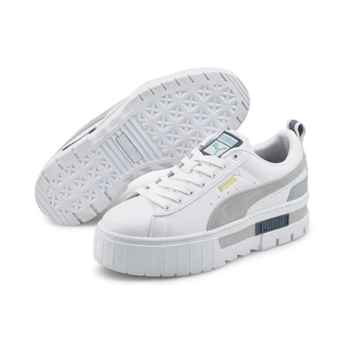 Mayze Baskets Femme Puma Canada Blanc-gris Glacier-team Gold