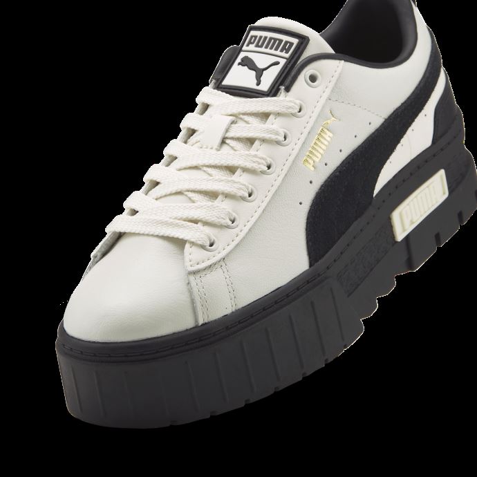 Baskets Mayze Femme Whisper White-Black-Team Gold Puma Canada
