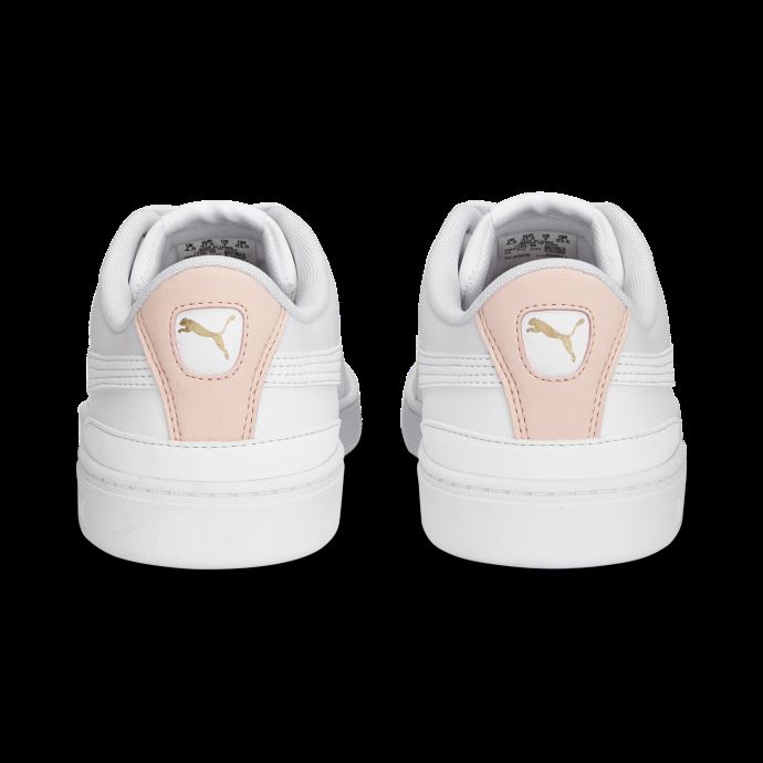 Puma Canada Vikky V3 Baskets En Cuir Pour Femmes Blanc-rose Poussière-or
