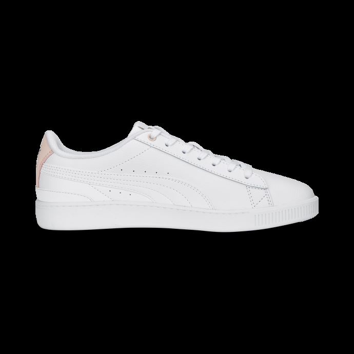 Puma Canada Vikky V3 Baskets En Cuir Pour Femmes Blanc-rose Poussière-or
