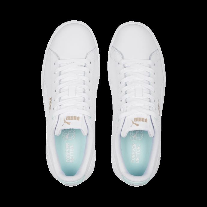 Puma Canada Vikky V3 Baskets En Cuir Pour Femmes Blanc-minty Burst-gold
