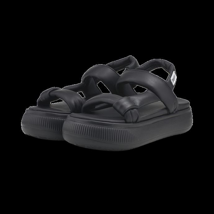 Puma Canada Sandales Mayu D'été En Daim Noir-blanc Pour Femme