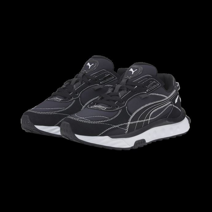 Baskets Brodées Puma Canada Wild Rider Noir Et Blanc