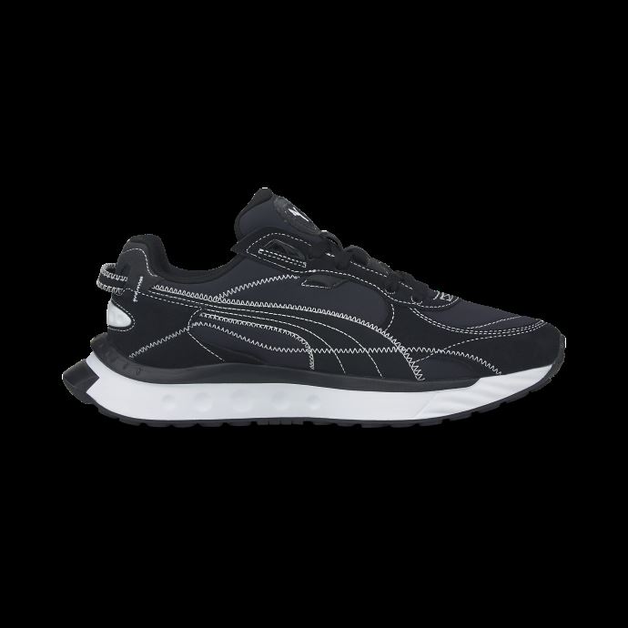 Baskets Brodées Puma Canada Wild Rider Noir Et Blanc
