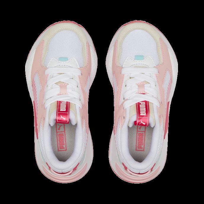 Rs-z Top Chaussures Pour Petits Enfants Puma Canada White-sunset Pink

