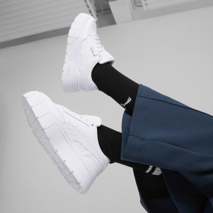 Baskets Puma Canada Mayze Stack En Cuir Femme Blanc
