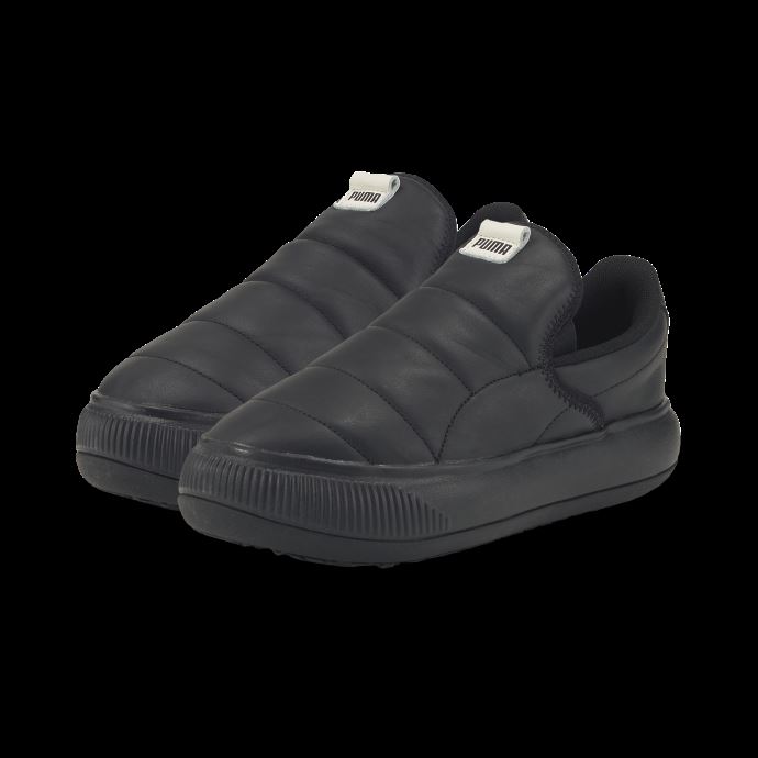 Baskets En Cuir à Enfiler Mayu En Suède Noir-pristine Pour Femmes Puma Canada