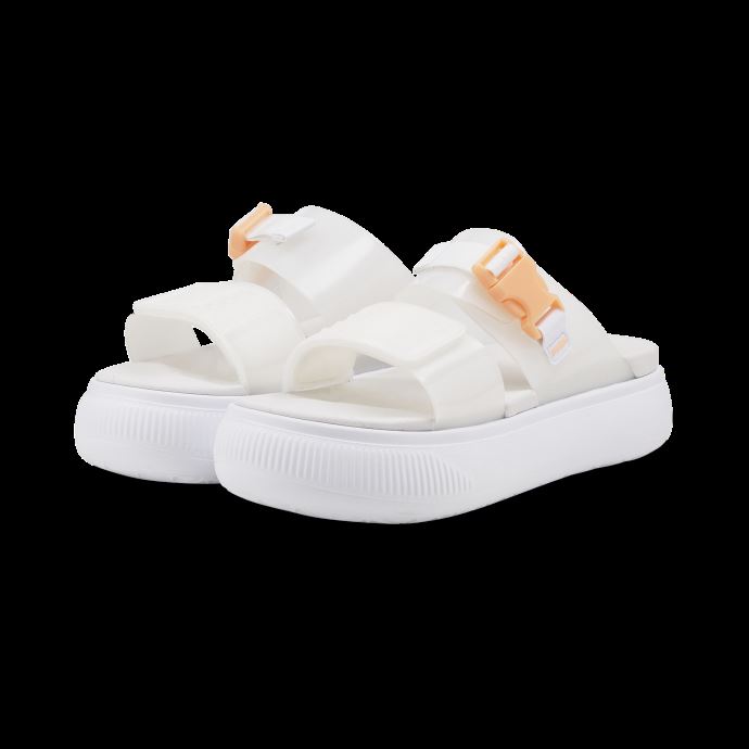 Puma Canada Suède Mayu Pop Sandales De Natation Pour Femme Blanc Nimbus Cloud Fizzy Melon