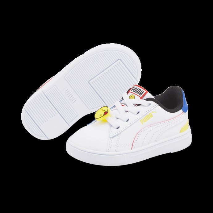Chaussures Bébé Puma Canada X Smileyworld Serve Pro Blanc-rouge-bleu Royal-jaune