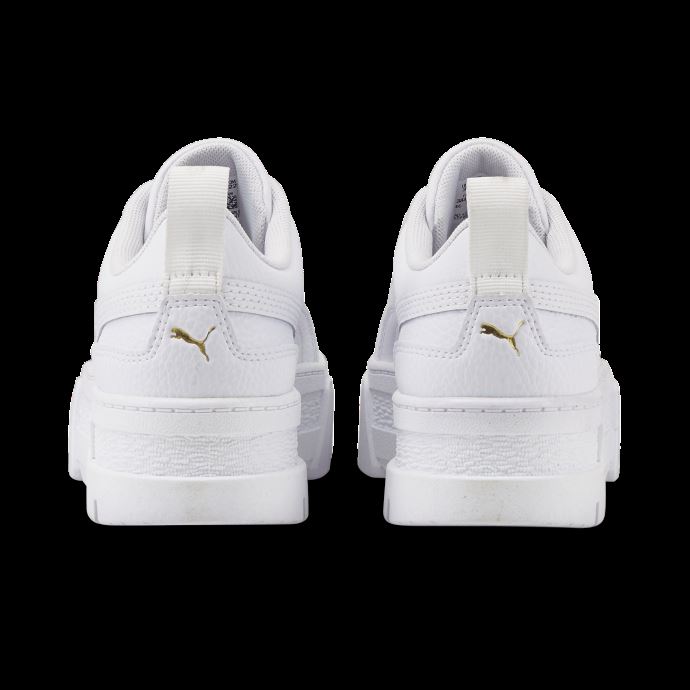 Puma Canada Mayze Baskets En Cuir Grand Enfant Blanc-team Or
