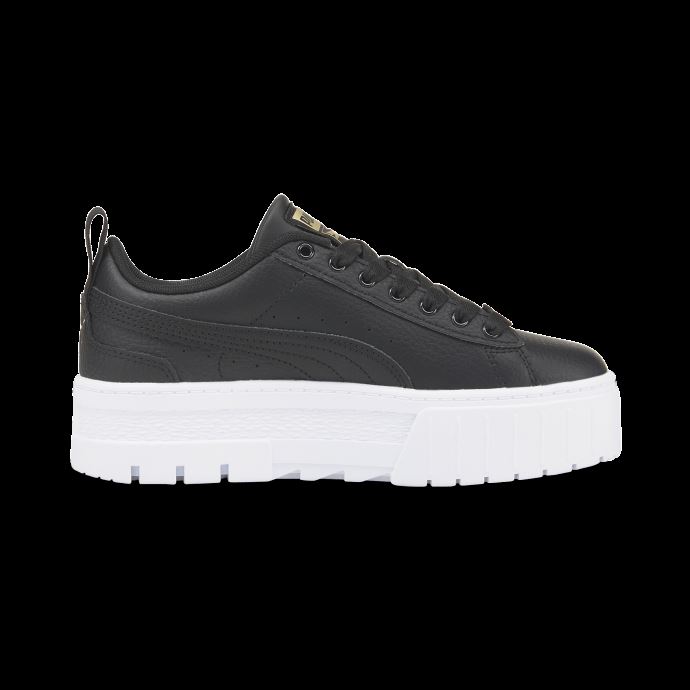 Puma Canada Mayze Baskets Pour Jeunes En Cuir Noir-team Gold
