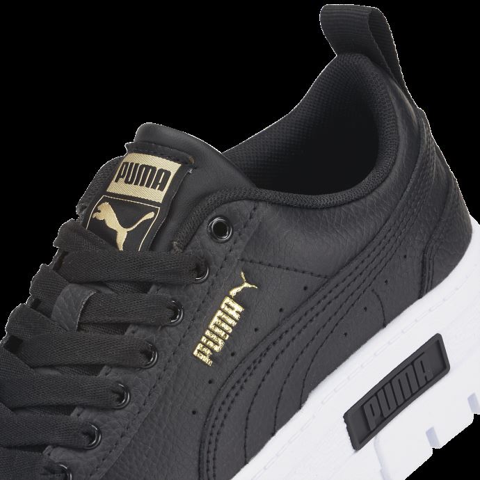Puma Canada Mayze Baskets Pour Jeunes En Cuir Noir-team Gold
