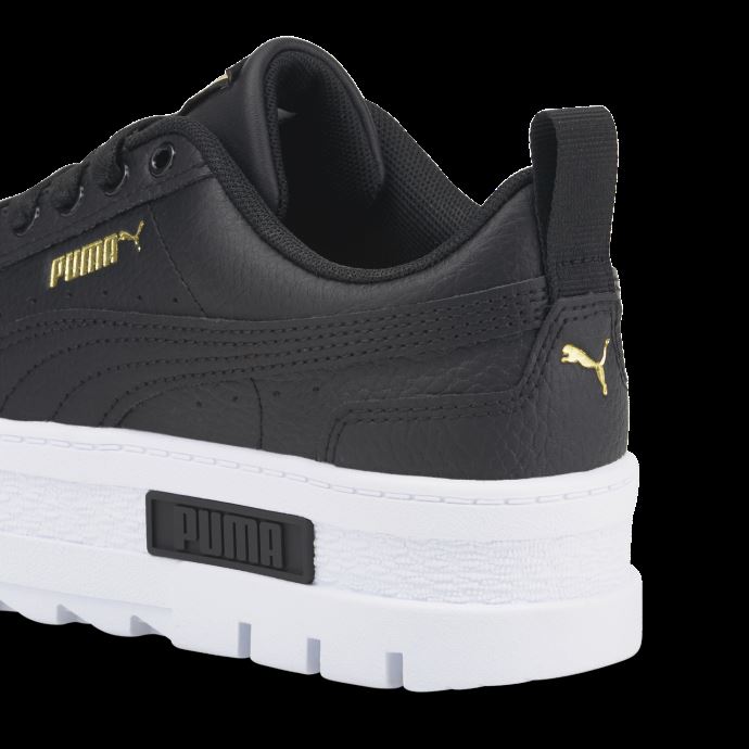 Puma Canada Mayze Baskets Pour Jeunes En Cuir Noir-team Gold
