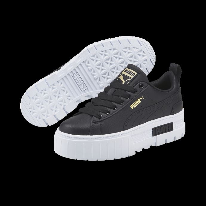 Baskets Puma Canada Mayze En Cuir Noir-équipe Or Pour Jeunes