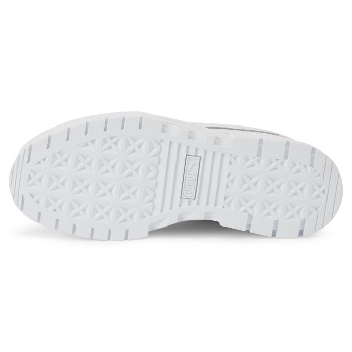 Mayze Baskets En Cuir Pour Jeunes Blanc-blanc-craie Rose Puma Canada
