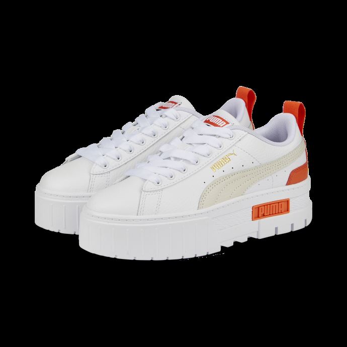 Baskets Pour Jeunes En Cuir Mayze Blanc Vaporeux Gris Puma Canada