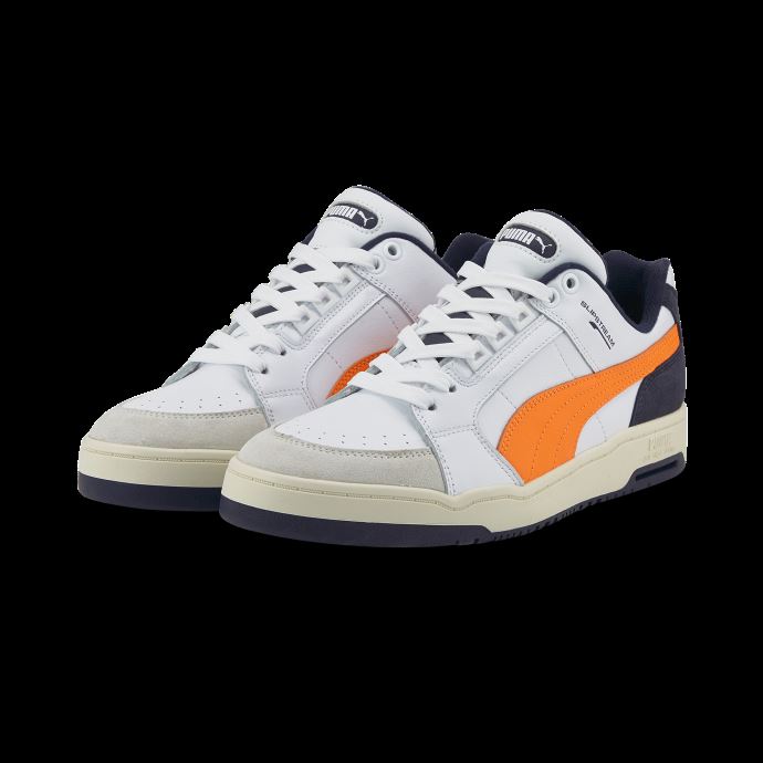 Puma Canada Blanc-vibrant Orange Slipstream Lo Baskets Rétro
