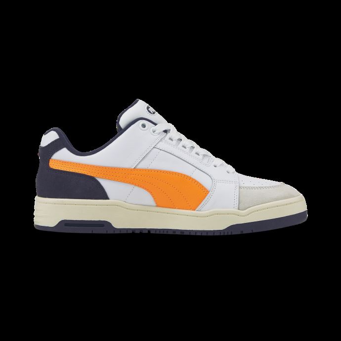 Puma Canada Blanc-vibrant Orange Slipstream Lo Baskets Rétro
