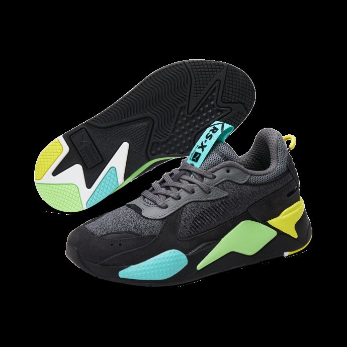 Baskets Surligneur Rs-x Pour Hommes Puma Canada Castlerock-noir-jaune Fluo