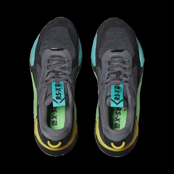 Baskets Surligneur Rs-x Pour Hommes Puma Canada Castlerock-noir-jaune Fluo
