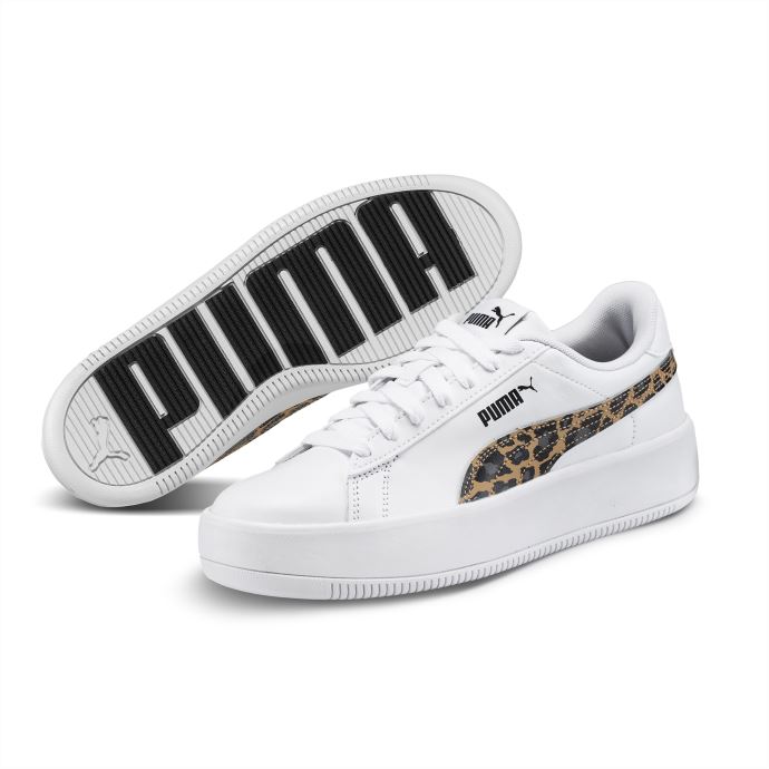 Puma Canada Lily Platform Leo Baskets Femme Blanc-noir