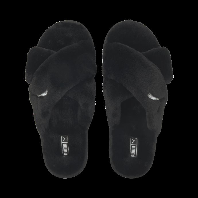 Claquette Puma Canada Fluff X Strap Noir Blanc Pour Femme
