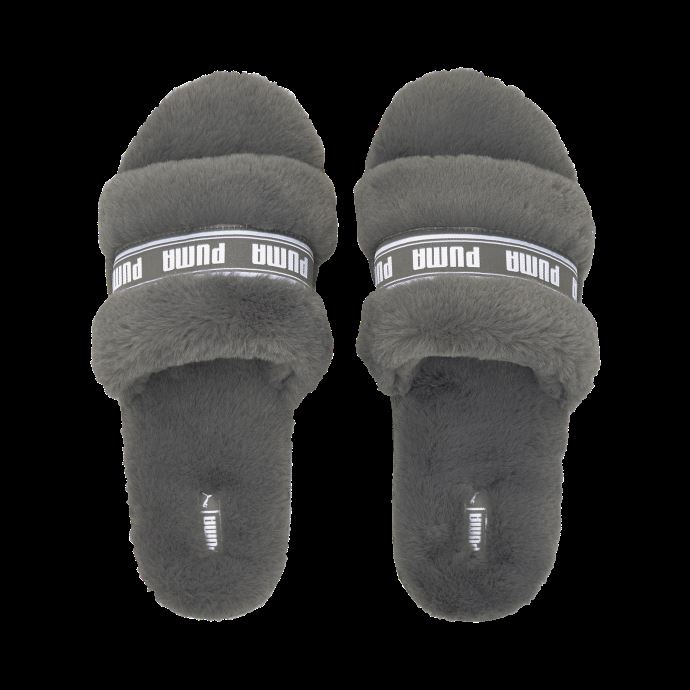 Claquette Puma Canada Fluff Gris Anthracite-blanc Pour Femme
