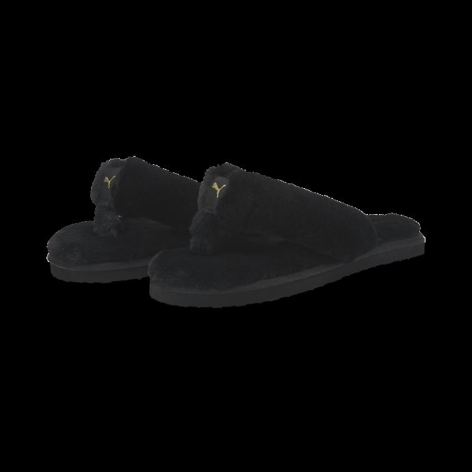 Puma Canada Fluff Flip Chaussures Femme Noir-team Gold