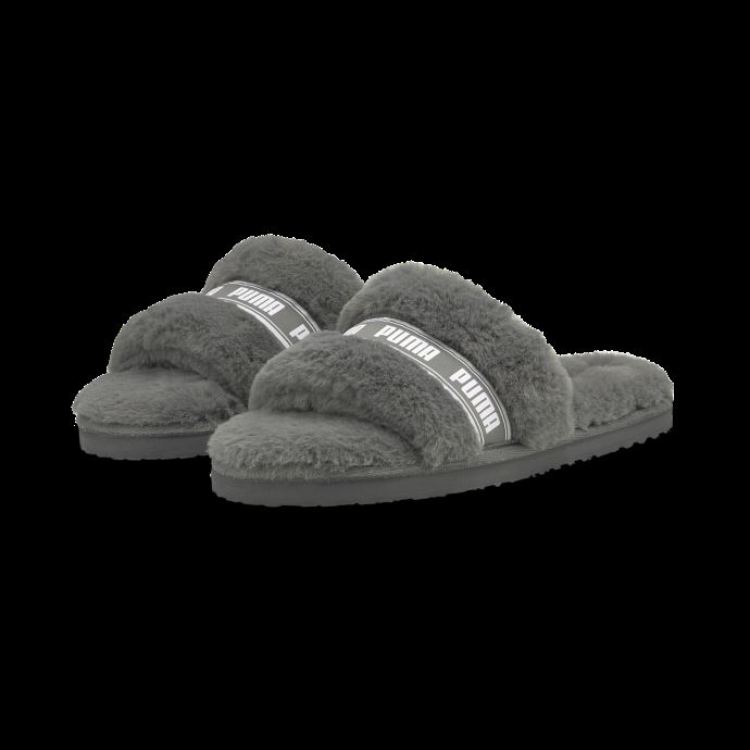 Chaussures Puma Gris Anthracite-blanc Fluff Grand Enfant