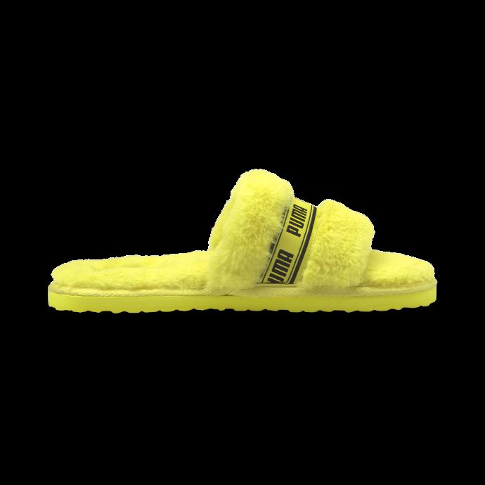 Puma Canada Fluff Slide Chaussures Grand Enfant Jaune Fluo-noir
