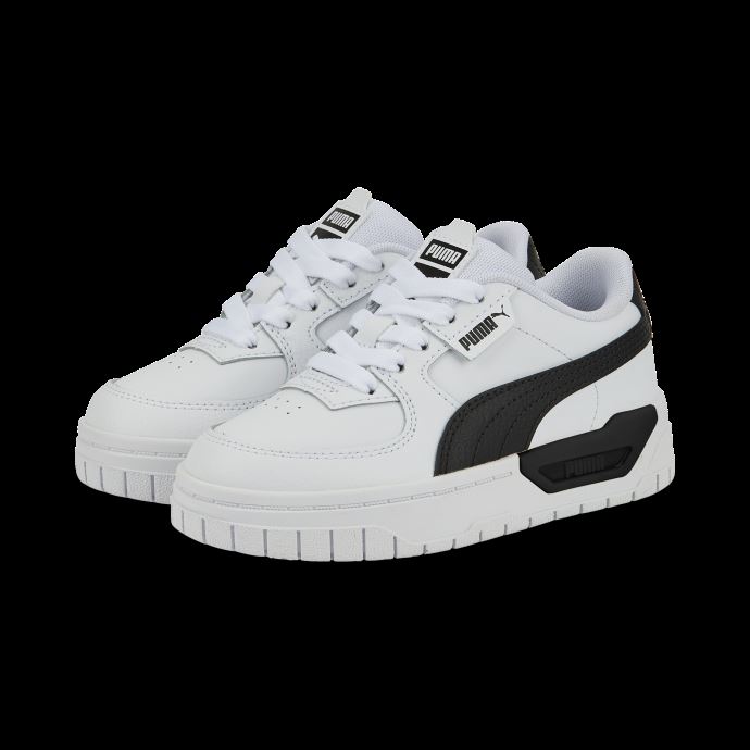 Puma Canada Cali Dream Cuir Petites Chaussures Pour Enfants Blanc-noir-blanc