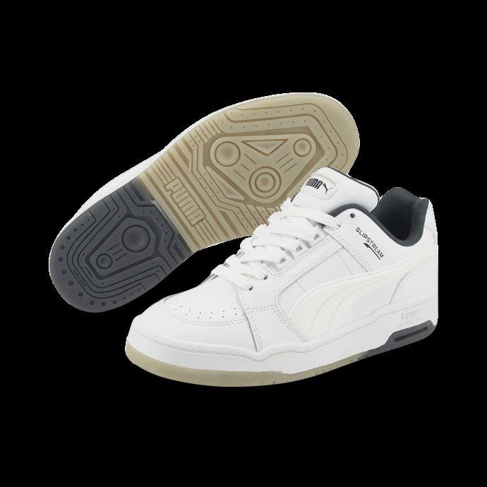 Puma Canada Blanc-ardoise Foncé Slipstream Lo Reprise Baskets Grands Enfants