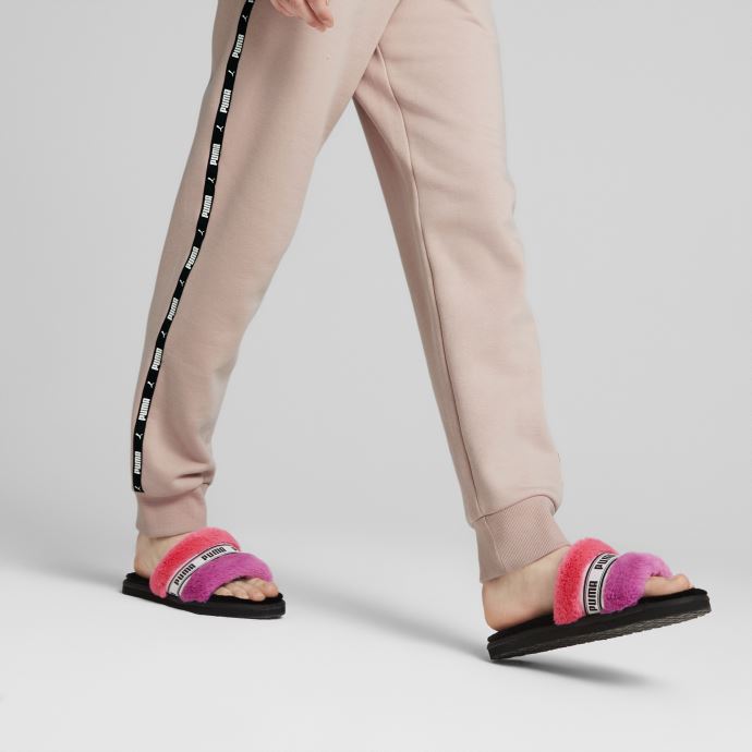Puma Canada Fluff Jazzy Pantoufles Pour Femmes Coucher De Soleil Rose-mauve Pop
