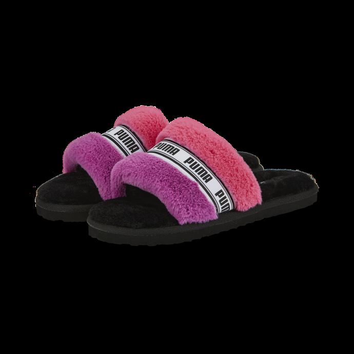 Puma Canada Fluff Jazzy Pantoufles Pour Femmes Coucher De Soleil Rose-mauve Pop
