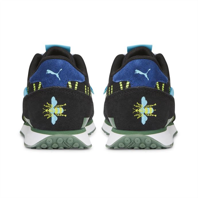 Puma Canada Future Rider Small World Petites Baskets Pour Enfants Black-lime Squeeze
